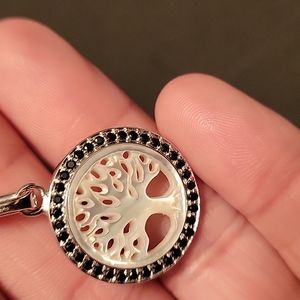 Pearl and Sapphire family tree necklace